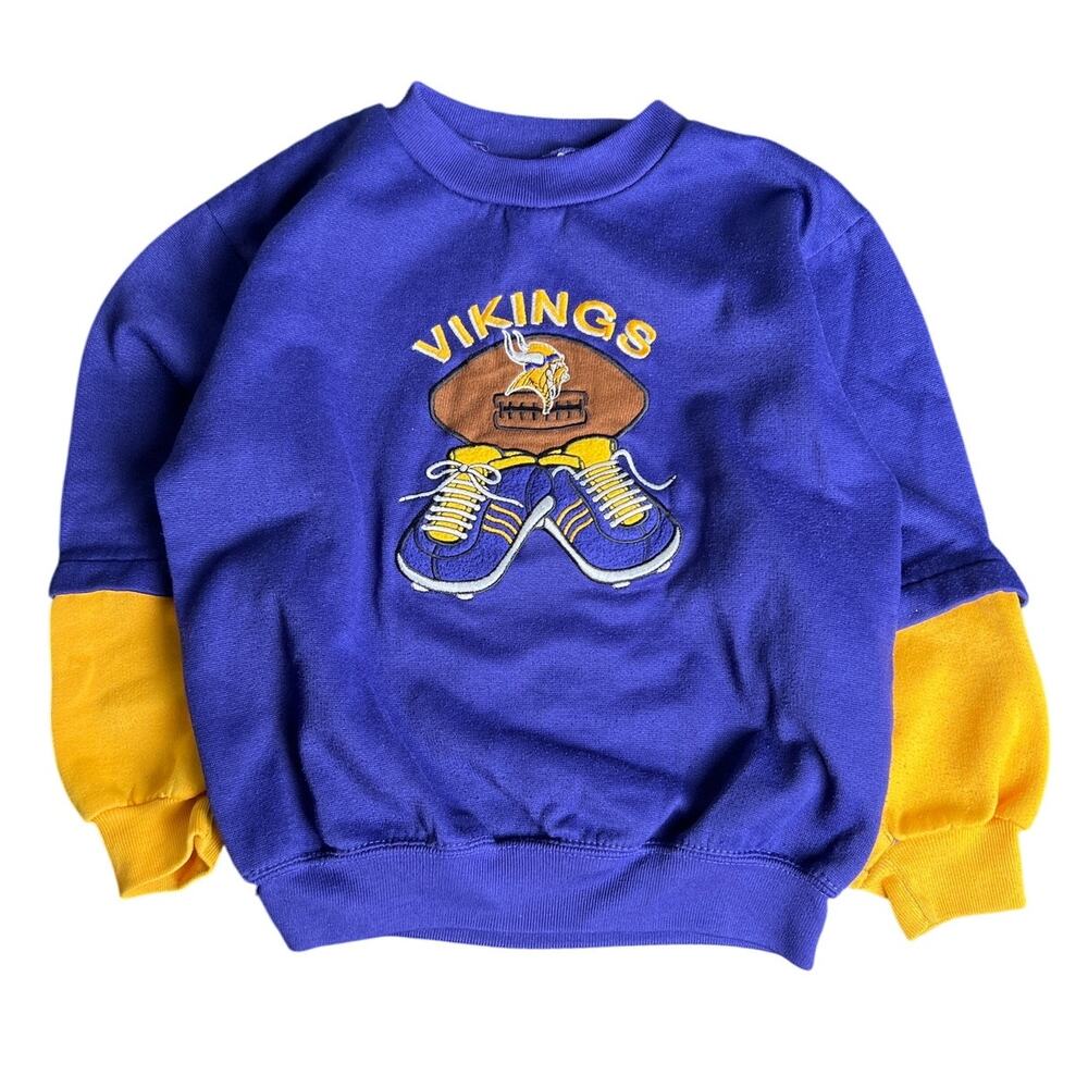 NFL Vikings Purple Crewneck Kids Touchdown Club Cleats 6-7 Small